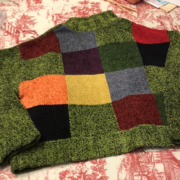 Lisa Nichols Chenille Cardigan Size M Green Colorful - Picture 6 of 9